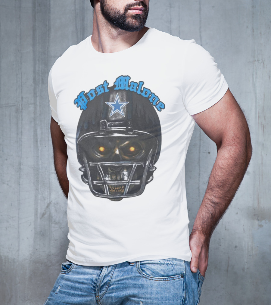 Post Malone Dallas Cowboys Helmet Skeleton With Star T-Shirt