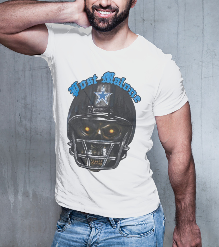 Post Malone Dallas Cowboys Helmet Skeleton With Star T-Shirt