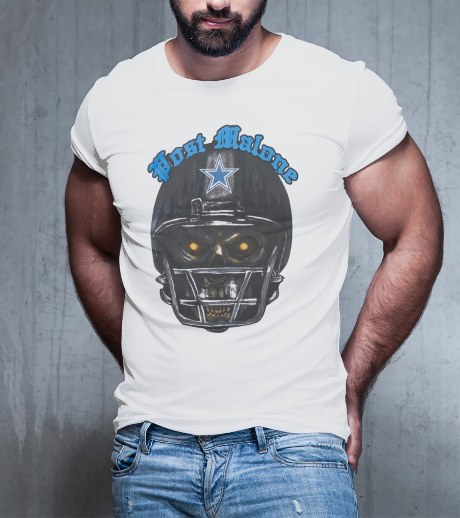 Post Malone Dallas Cowboys Helmet Skeleton With Star T-Shirt