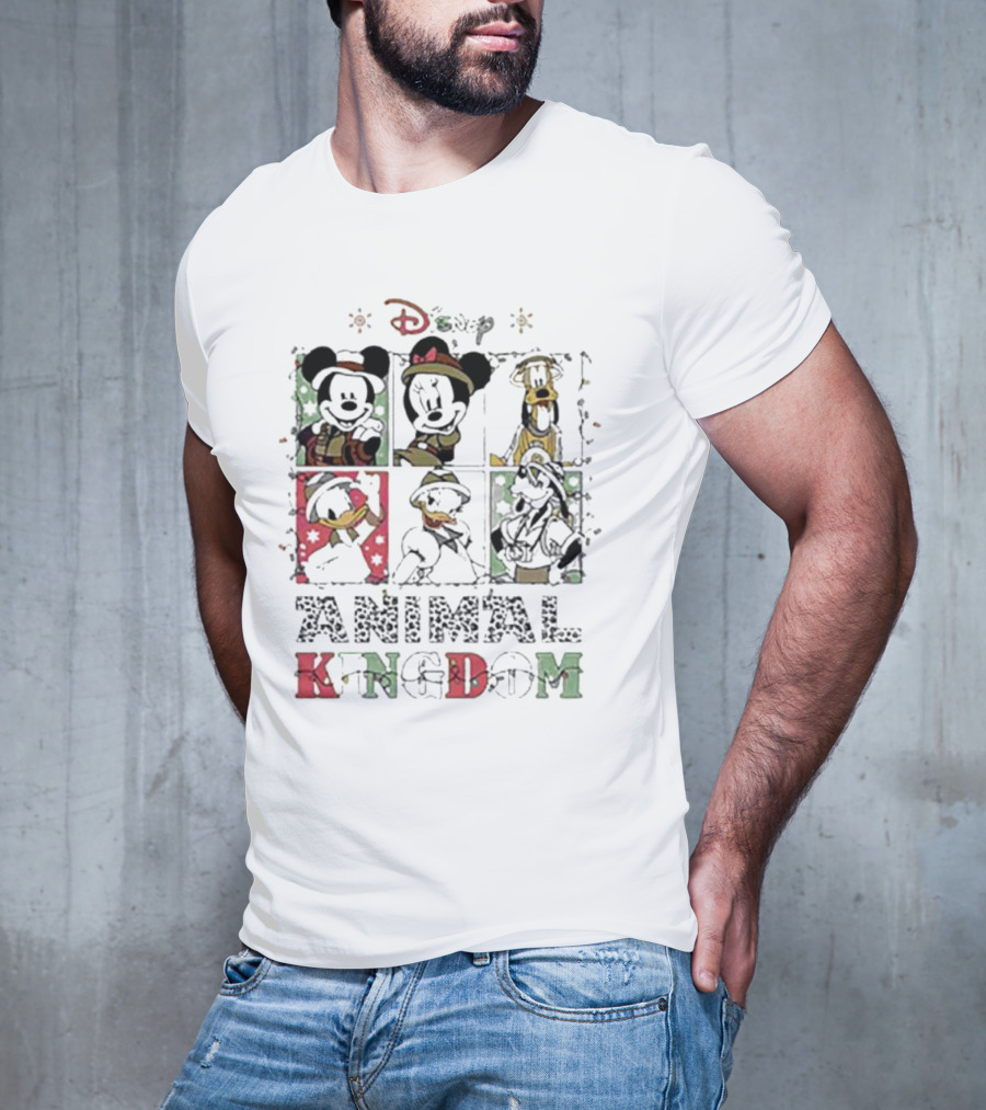 Disney Christmas Mickey Minnie Goofy Donald Animal Kingdom T-Shirt