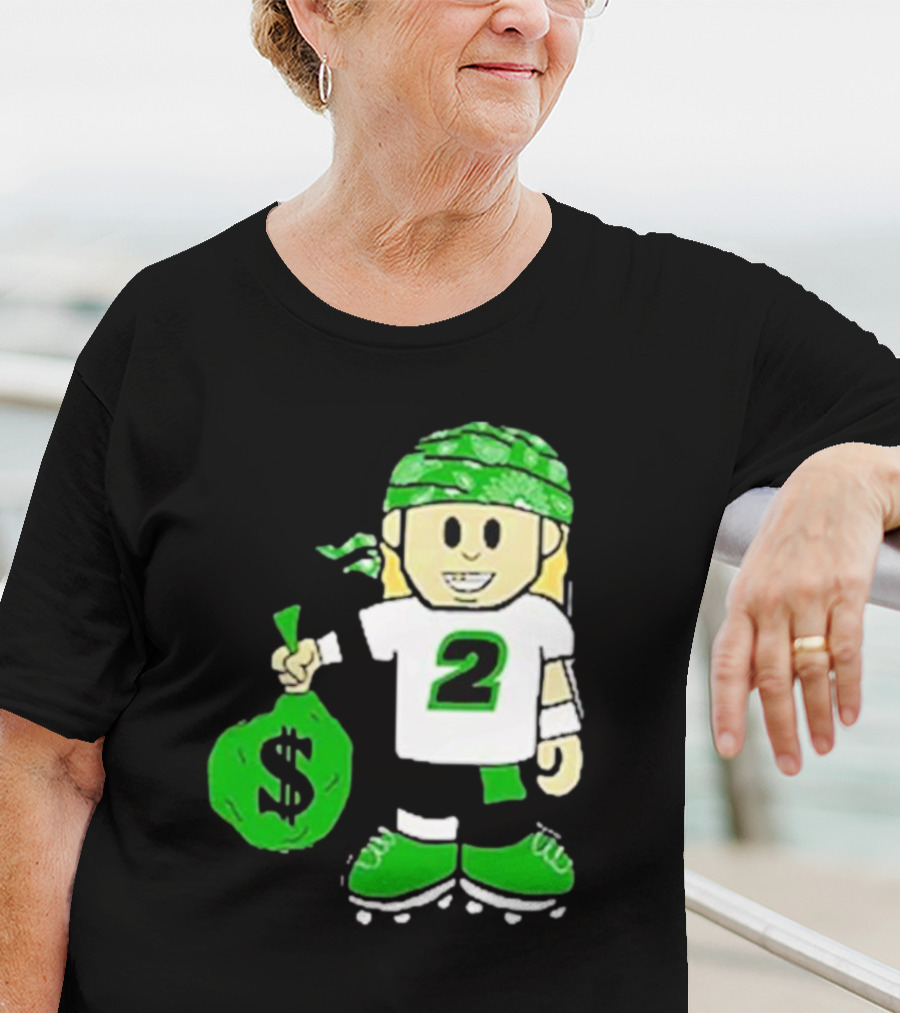 Football Player Number 2 Kids Money Bag Cartoon T-Shirt