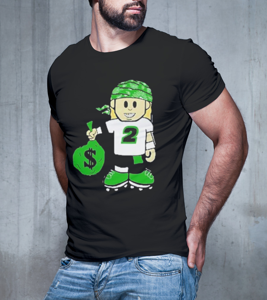 Football Player Number 2 Kids Money Bag Cartoon T-Shirt