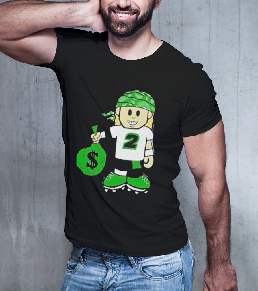 Football Player Number 2 Kids Money Bag Cartoon T-Shirt
