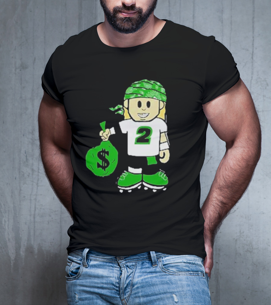Football Player Number 2 Kids Money Bag Cartoon T-Shirt