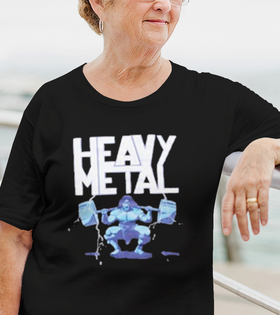 Heavy Metal Oversized Fitness Warrior With Barbells T-Shirt