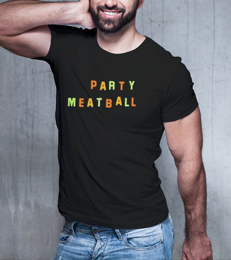Katie Kimmel Party Meatball Vintage Typography Fun T-Shirt