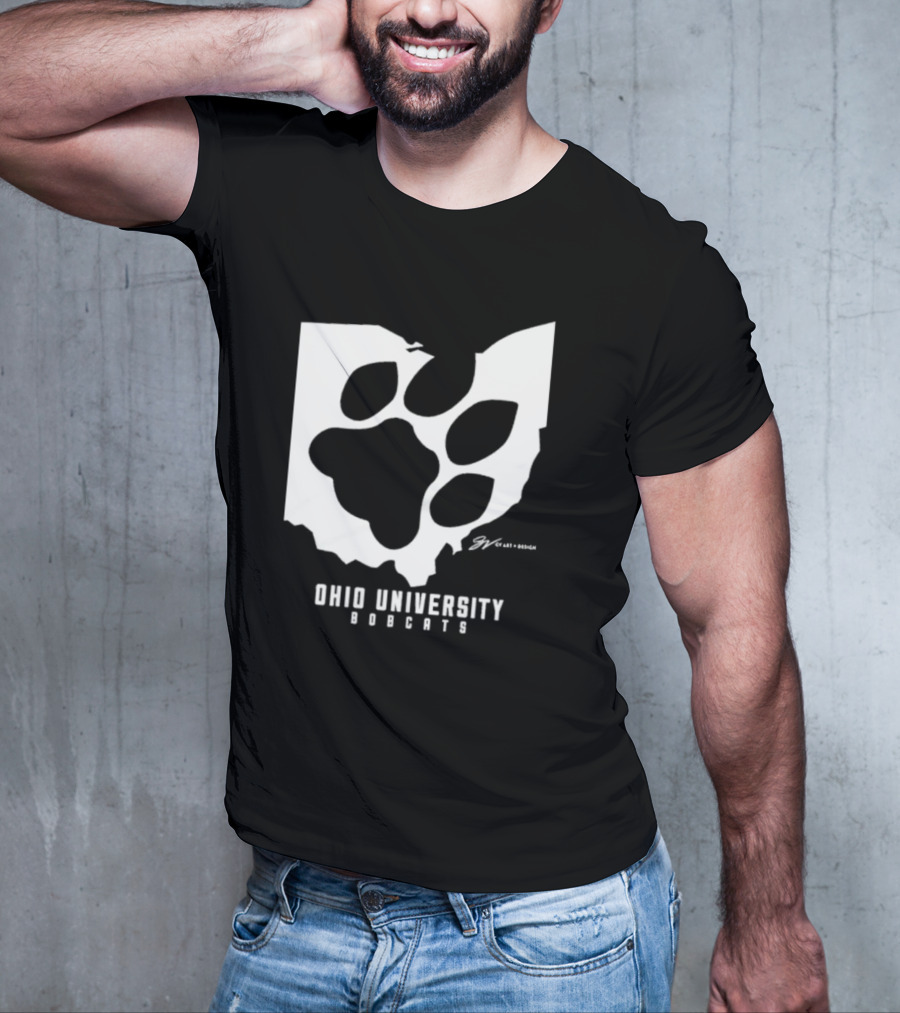 Ohio University Bobcats Paw Prints T-Shirt