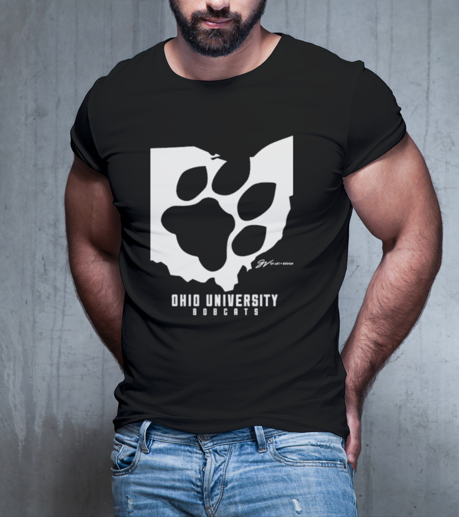 Ohio University Bobcats Paw Prints T-Shirt