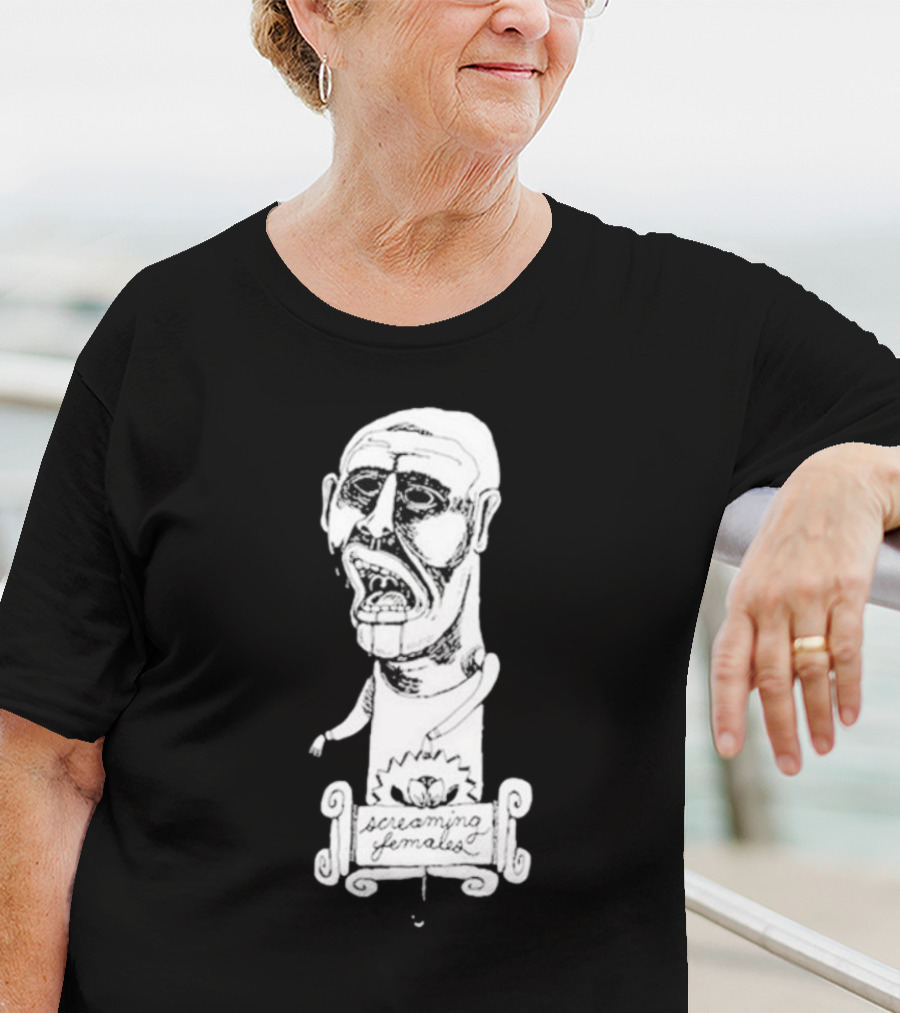 Screaming Females Band Illustration Black And White Head T-Shirt