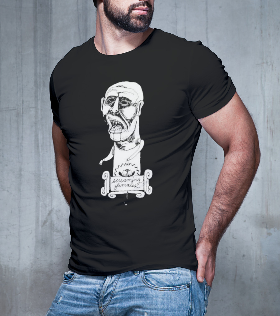 Screaming Females Band Illustration Black And White Head T-Shirt