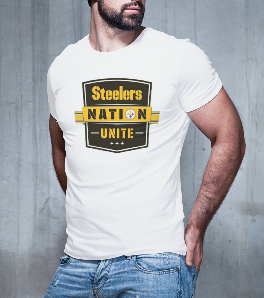 Steelers Nation Unite Emblem With Stars And Iconic Team Colors T-Shirt
