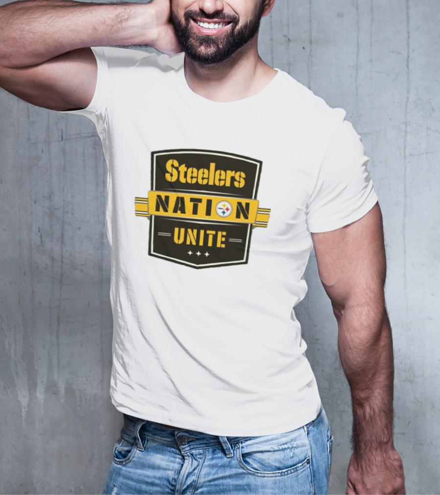 Steelers Nation Unite Emblem With Stars And Iconic Team Colors T-Shirt