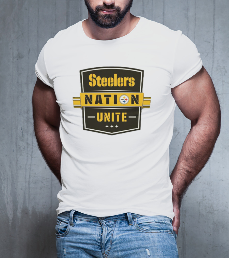 Steelers Nation Unite Emblem With Stars And Iconic Team Colors T-Shirt