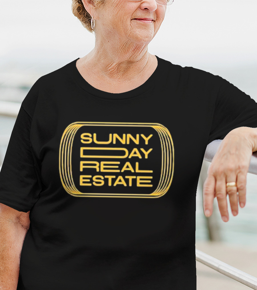 SUNNY DAY REAL ESTATE Yellow Retro Style Oval T-Shirt