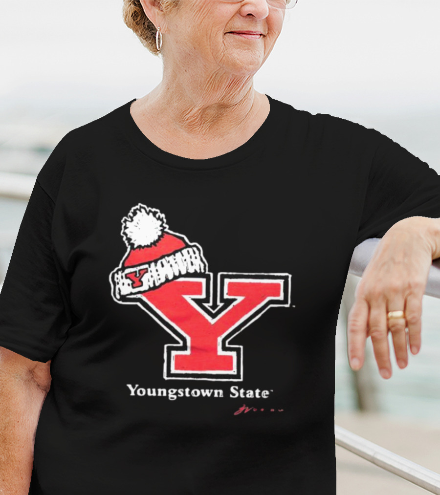 Youngstown State Y Logo With Knit Hat T-Shirt