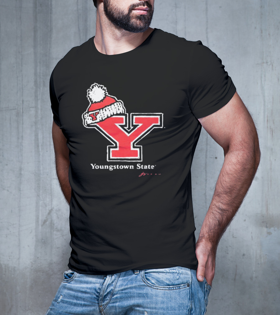 Youngstown State Y Logo With Knit Hat T-Shirt