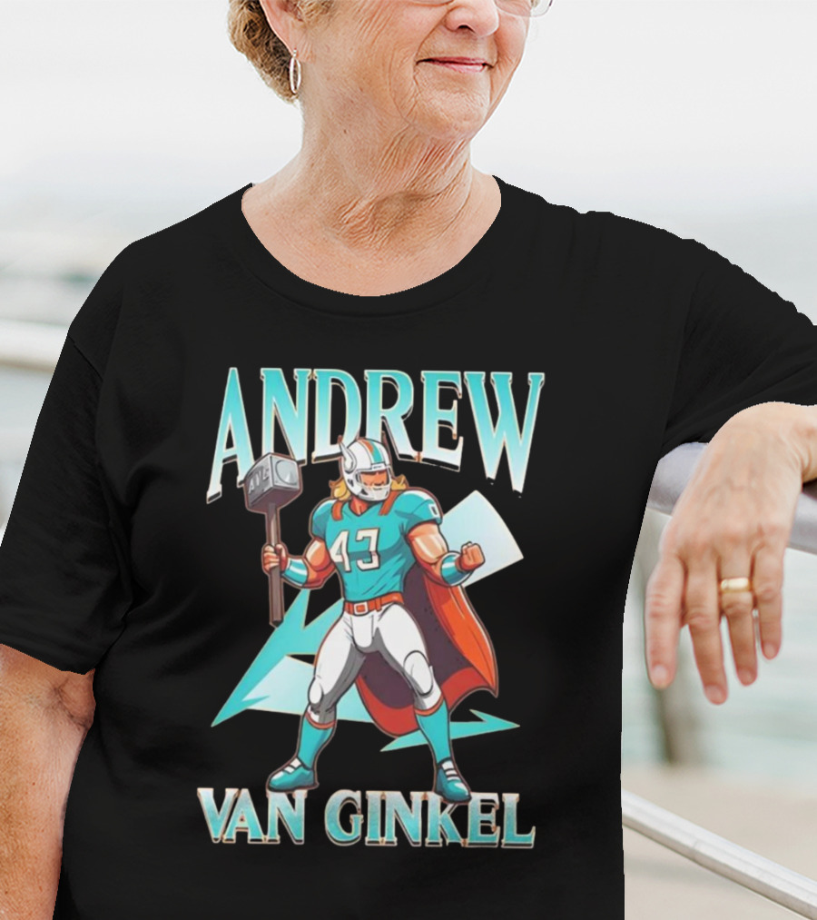 Andrew Van Ginkel Thor 47 Teal Hammer Iconic Figure T-Shirt