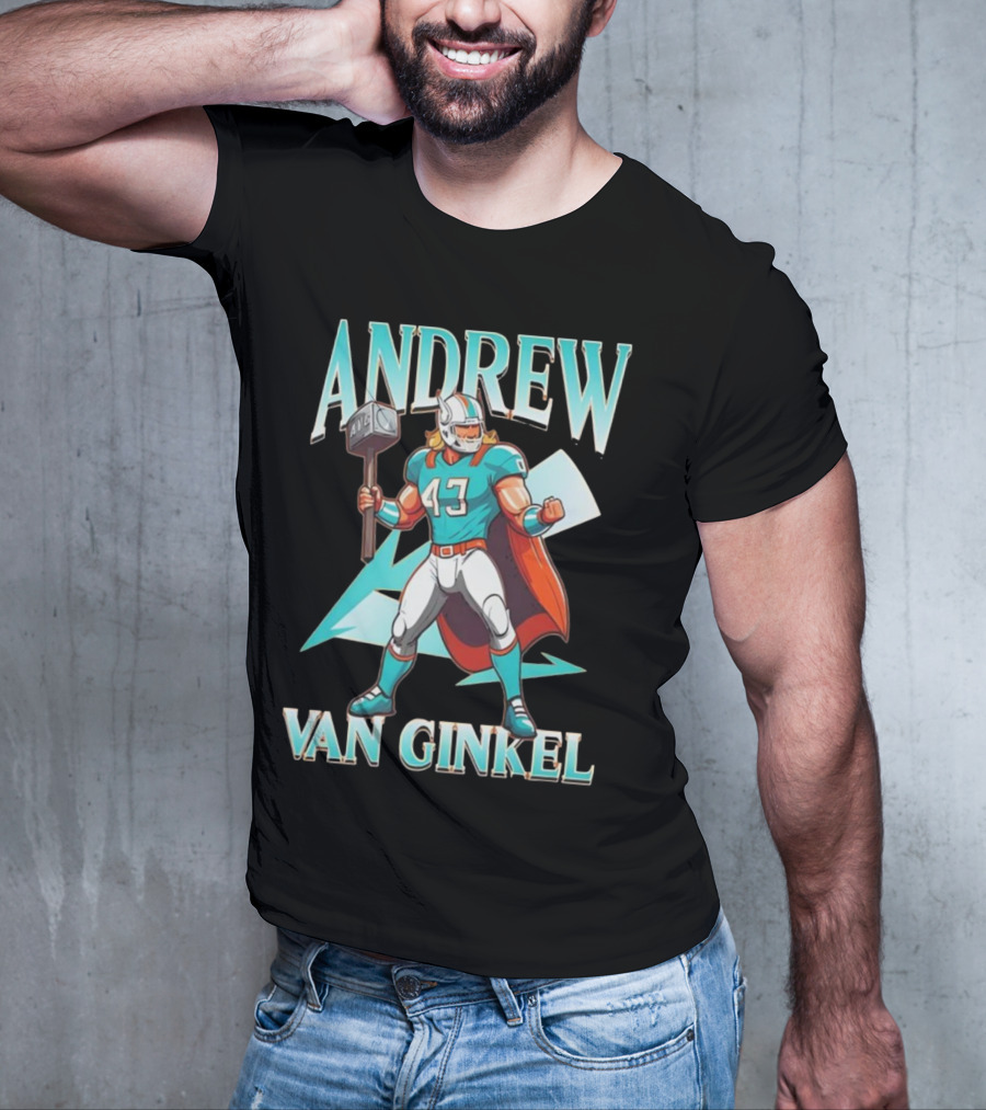 Andrew Van Ginkel Thor 47 Teal Hammer Iconic Figure T-Shirt