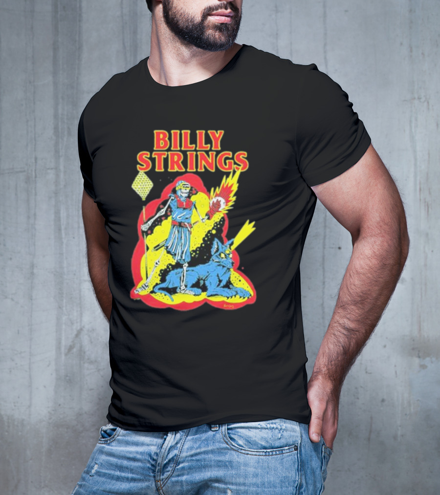Billy Strings Skeleton Warrior With Blue Cyclops Cat T-Shirt