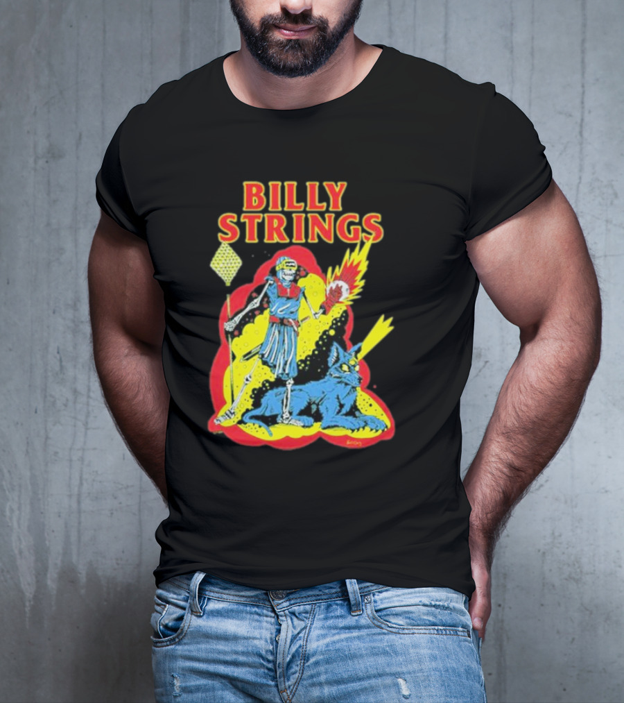 Billy Strings Skeleton Warrior With Blue Cyclops Cat T-Shirt