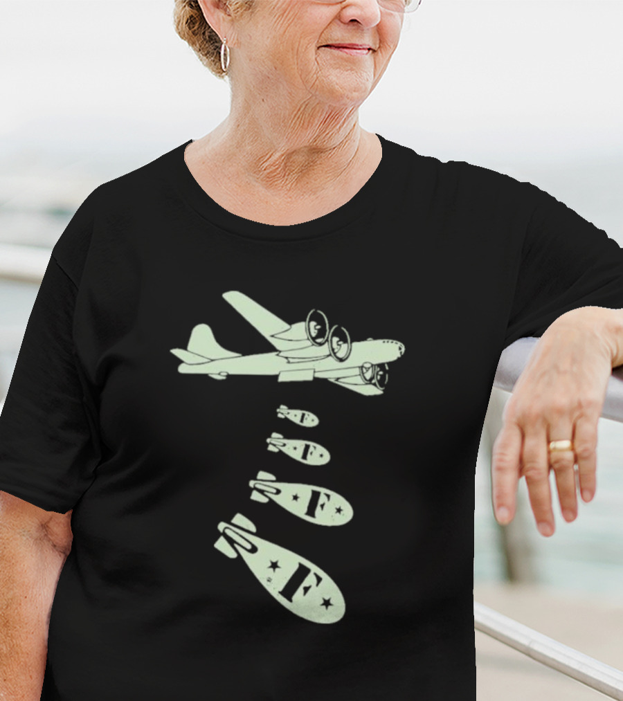 Vintage Bomber Dropping F Bombs Airplane T-Shirt