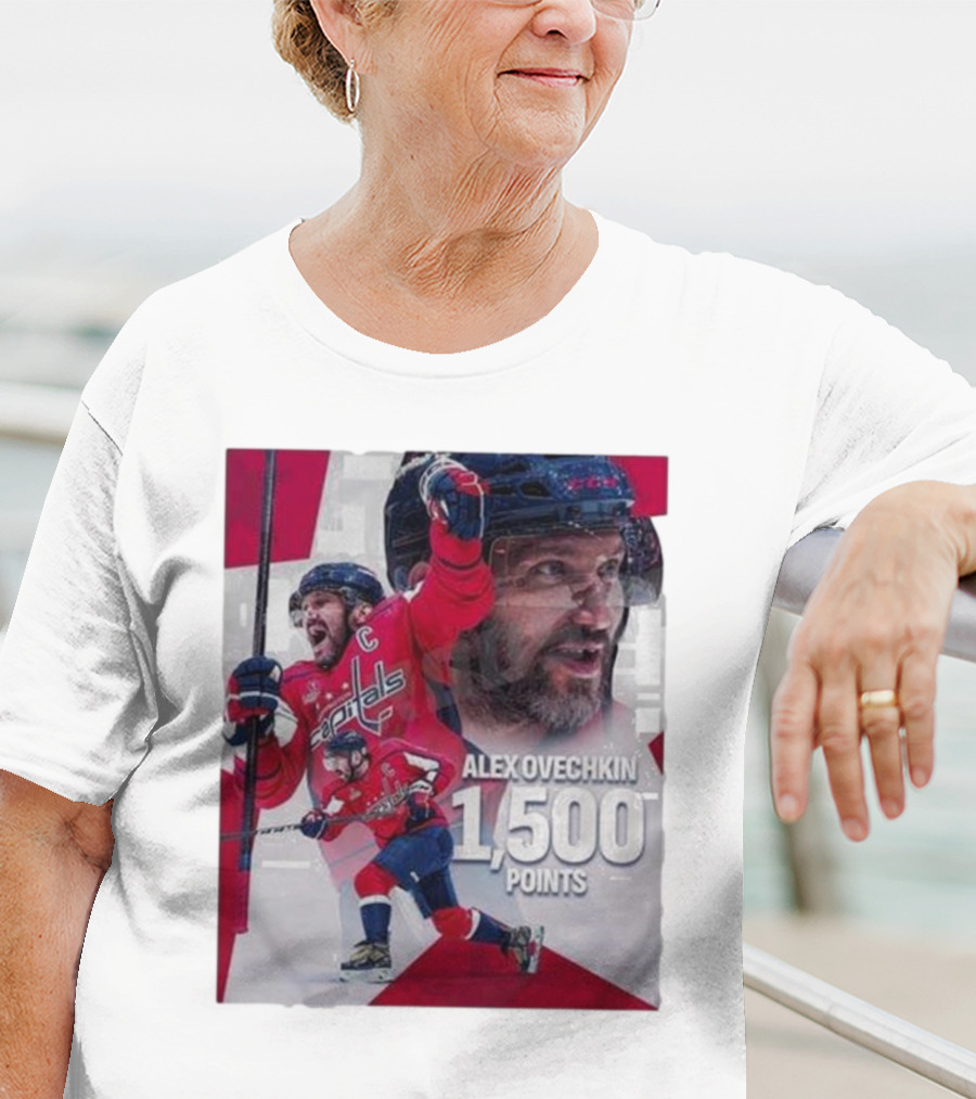 Alex Ovechkin 1500 Points Celebration Washington Capitals Red And White Hockey T-Shirt