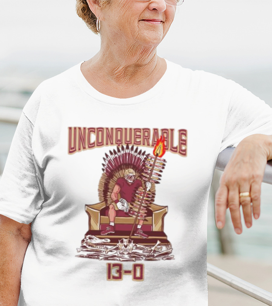 Florida State Seminoles Unconquerable 13-0 Throne King T-Shirt