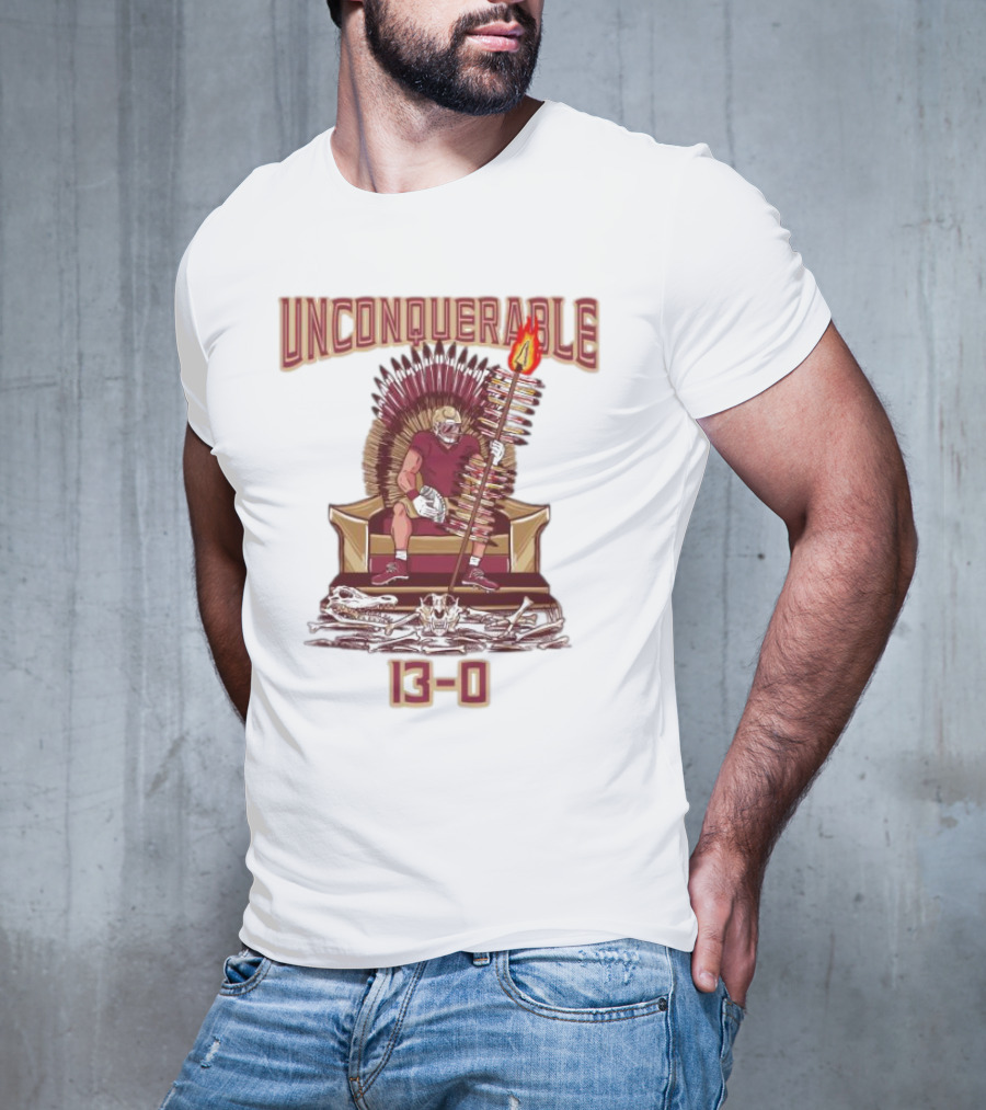 Florida State Seminoles Unconquerable 13-0 Throne King T-Shirt