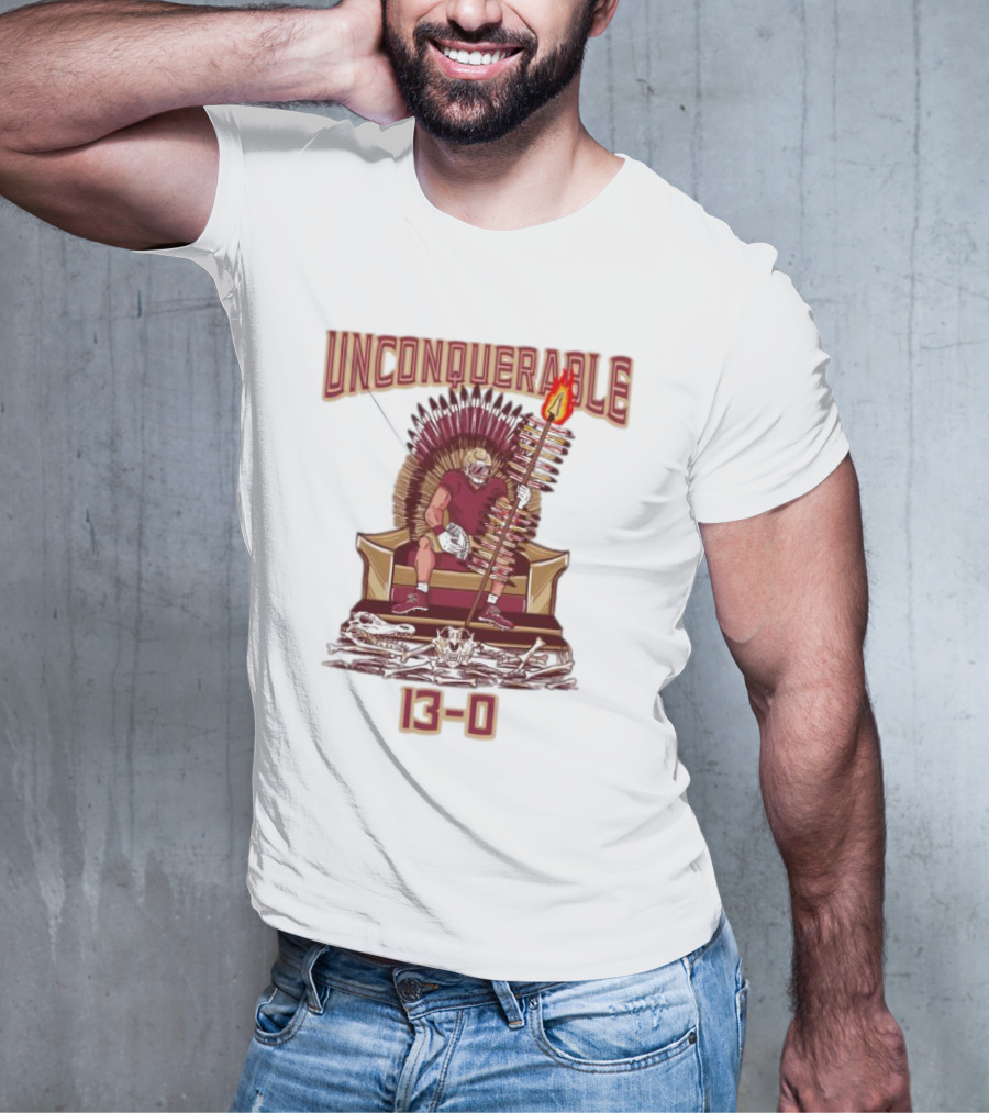 Florida State Seminoles Unconquerable 13-0 Throne King T-Shirt