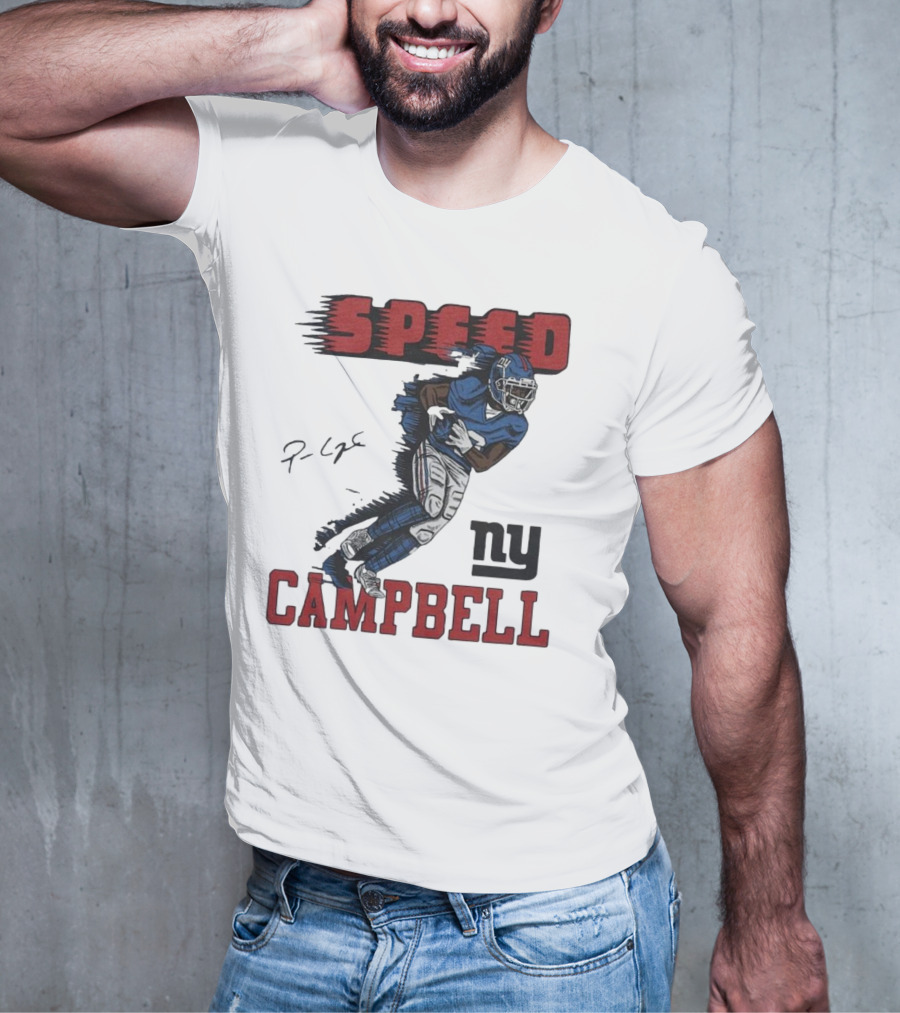 Giants Speed Campbell Signature NY Football T-Shirt