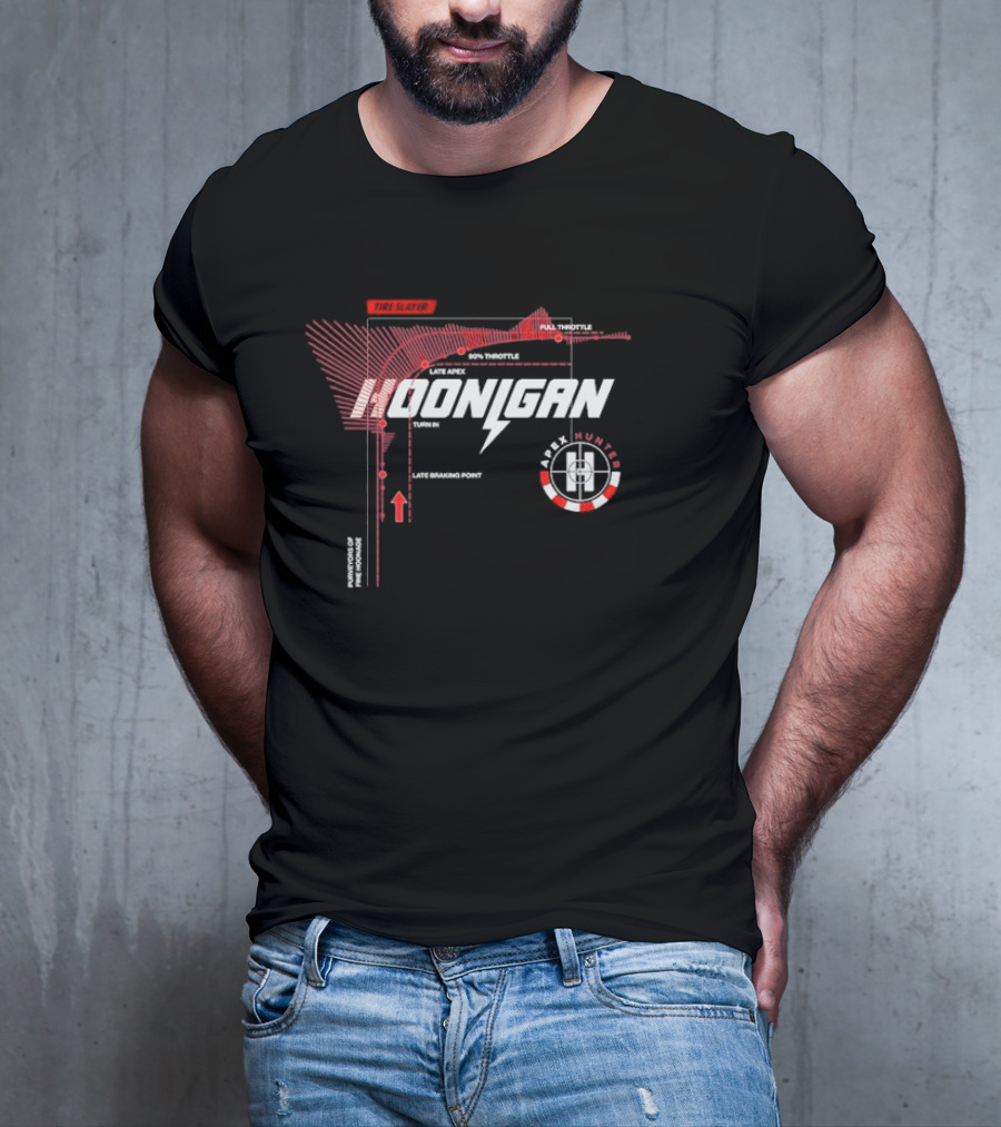 Hoonigan Apex Hunter Full Throttle Tire Slayer Racing Diagram T-Shirt