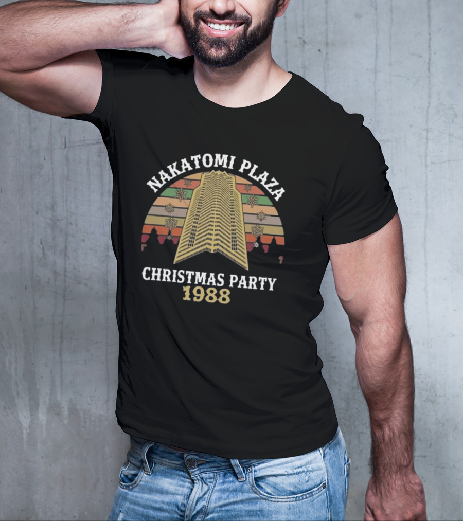Nakatomi Plaza Christmas Party 1988 Festive Holiday Movie T-Shirt