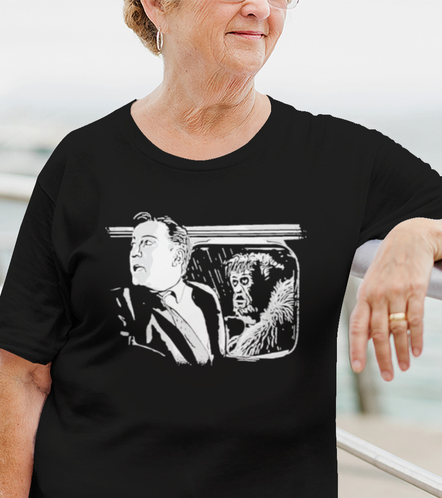 Nightmare At 20000 Feet Twilight Zone Classic Scene With Gremlin Aircraft Passenger T-Shirt