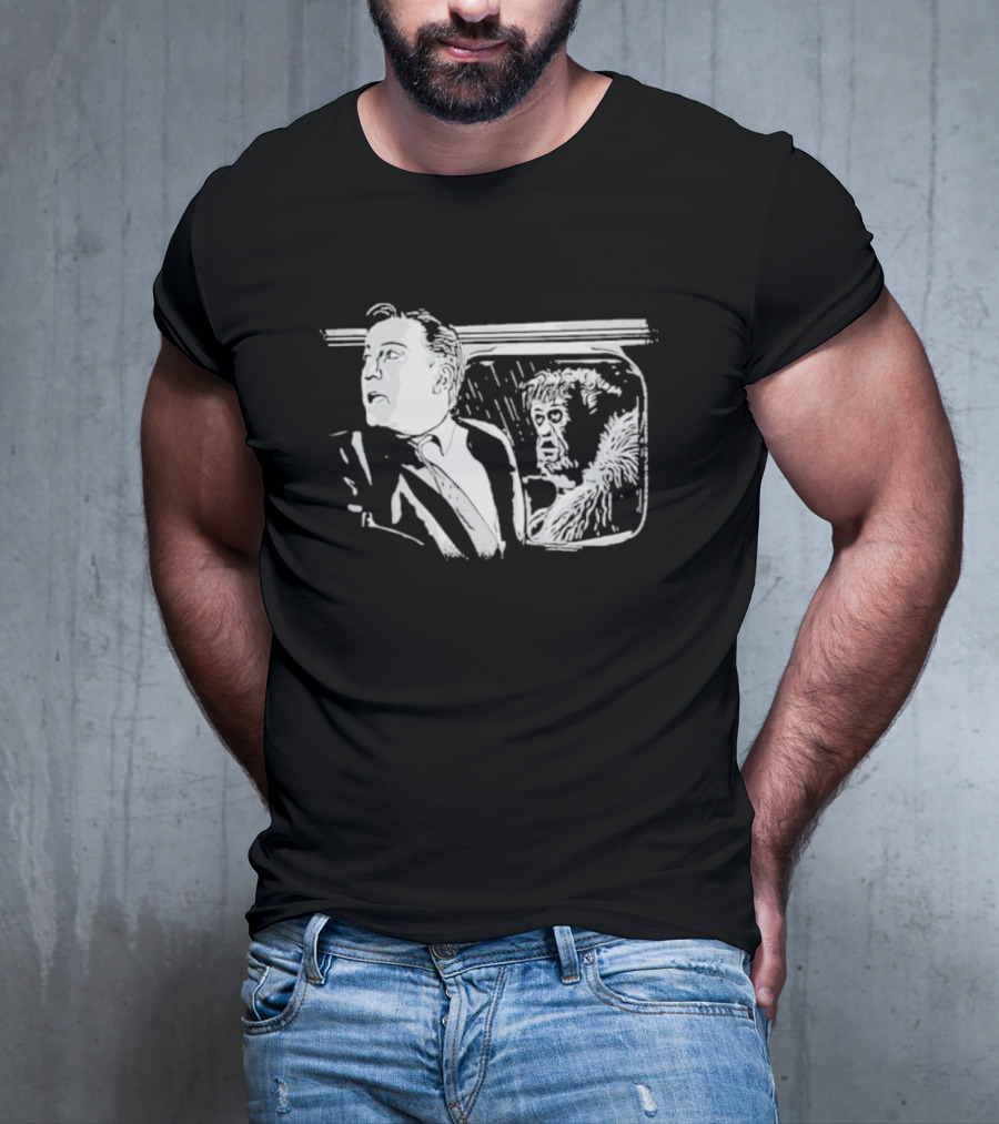 Nightmare At 20000 Feet Twilight Zone Classic Scene With Gremlin Aircraft Passenger T-Shirt