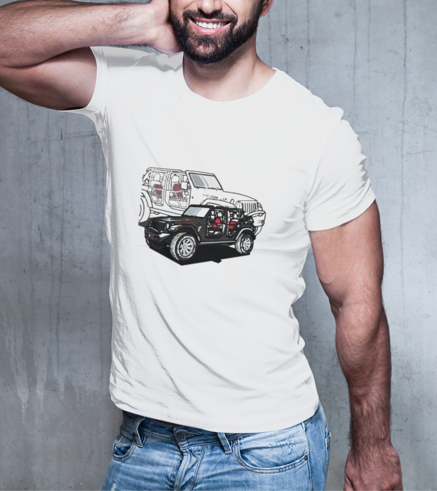 Tunic Jeep Car Illustration With Adventure Elements T-Shirt
