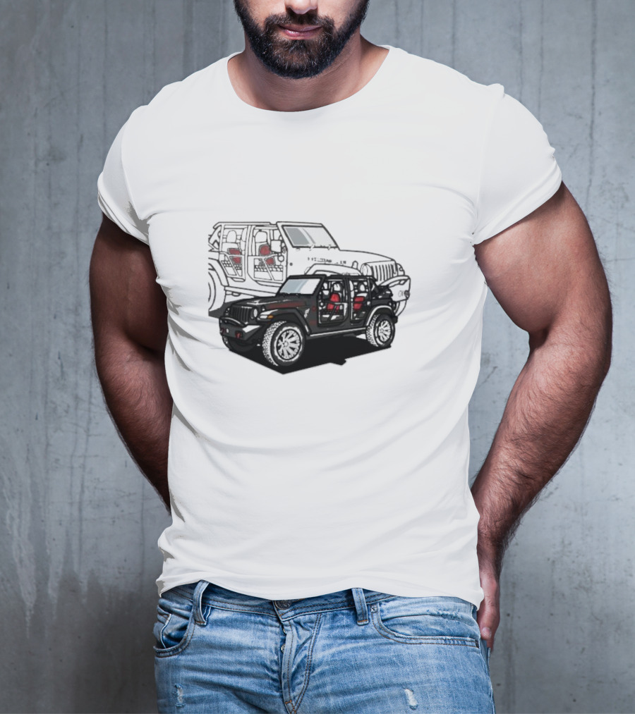 Tunic Jeep Car Illustration With Adventure Elements T-Shirt