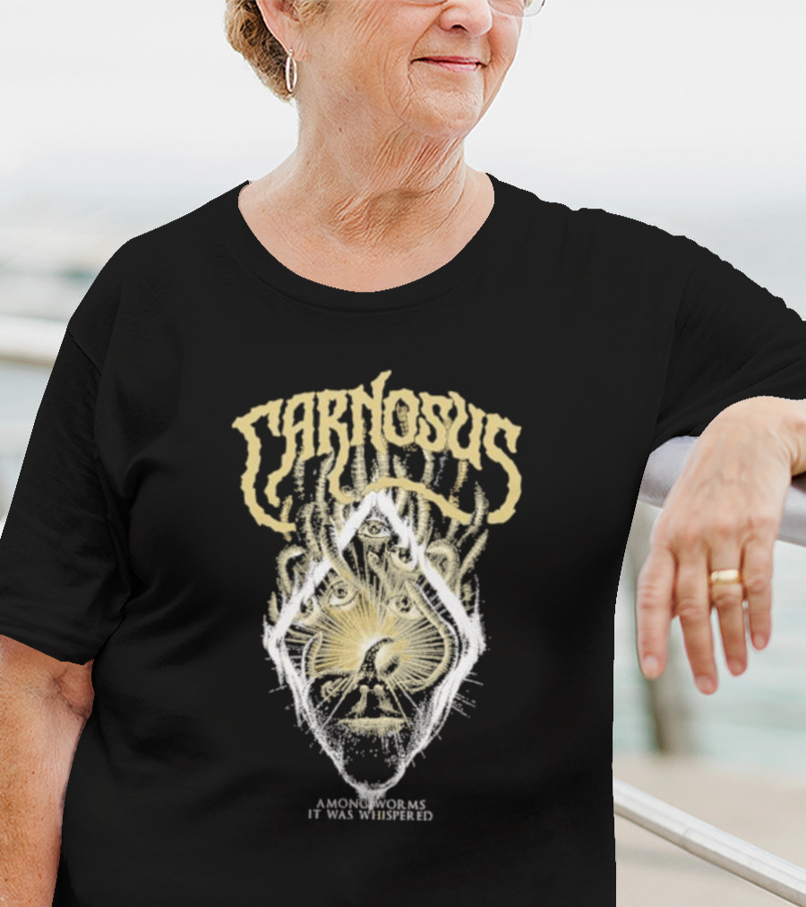 Carnosus Among Worms It Was Whispered Three-Eyed Mystical Face Enclosed In Sunburst Lines T-Shirt