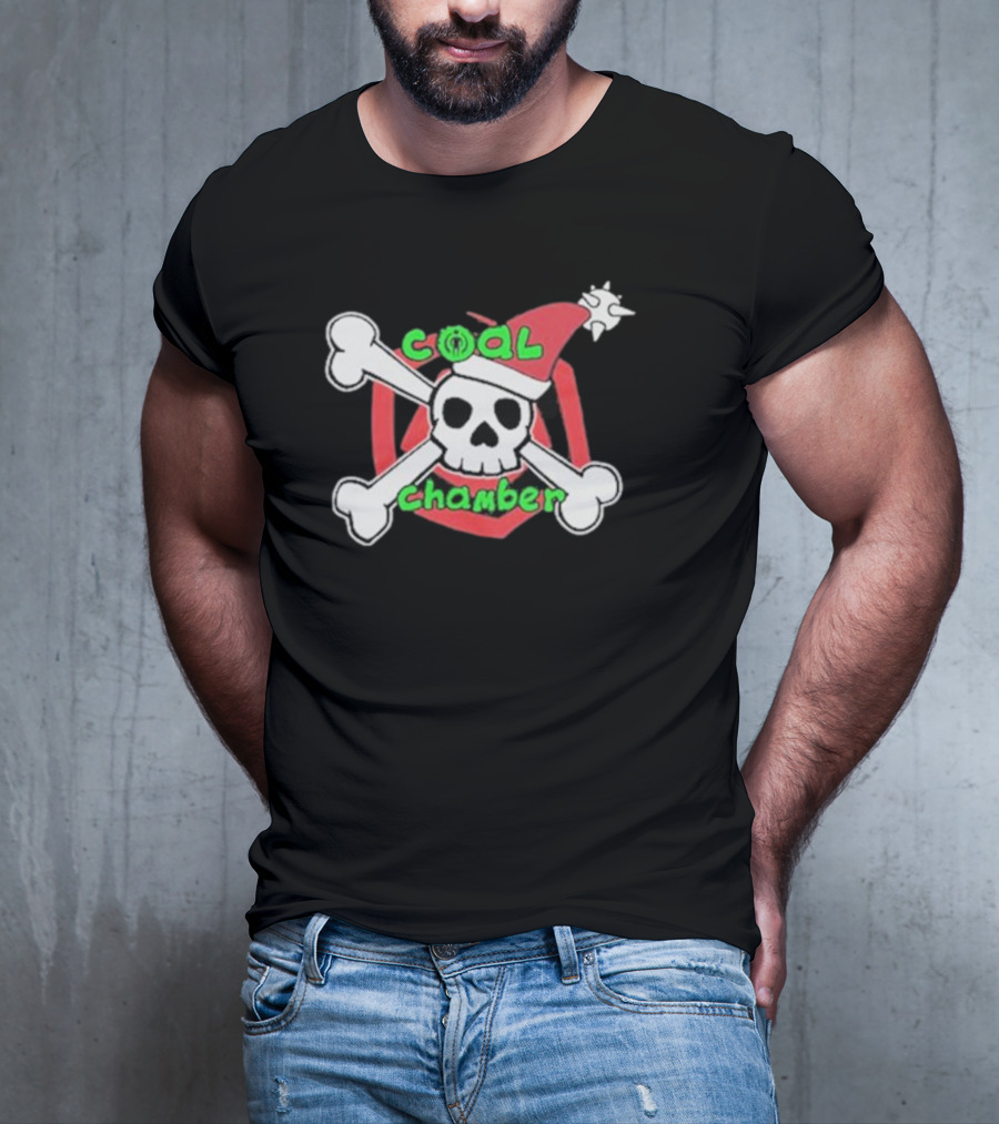 Coal Chamber Christmas Skull Santa Hat Bones T-Shirt