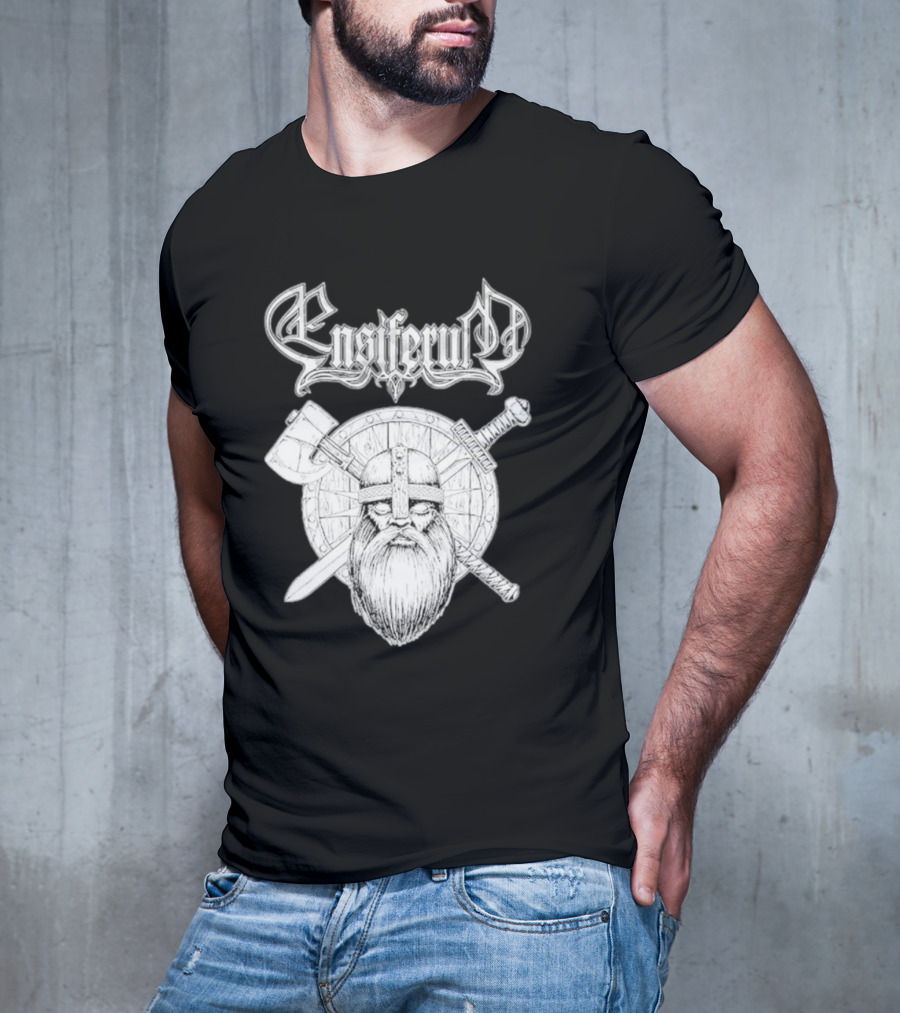 Ensiferum Viking Warrior Axe Sword Shield Nordic T-Shirt