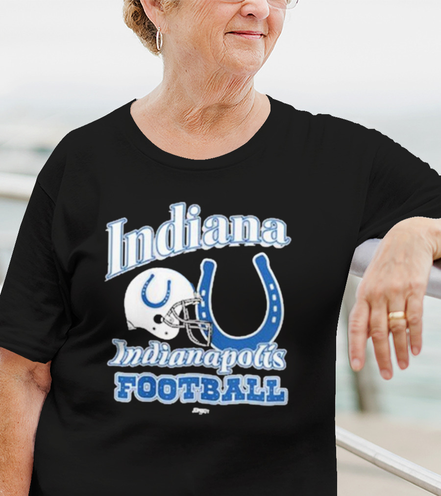 Indiana Indianapolis Colts Football Helmet Horseshoe T-Shirt