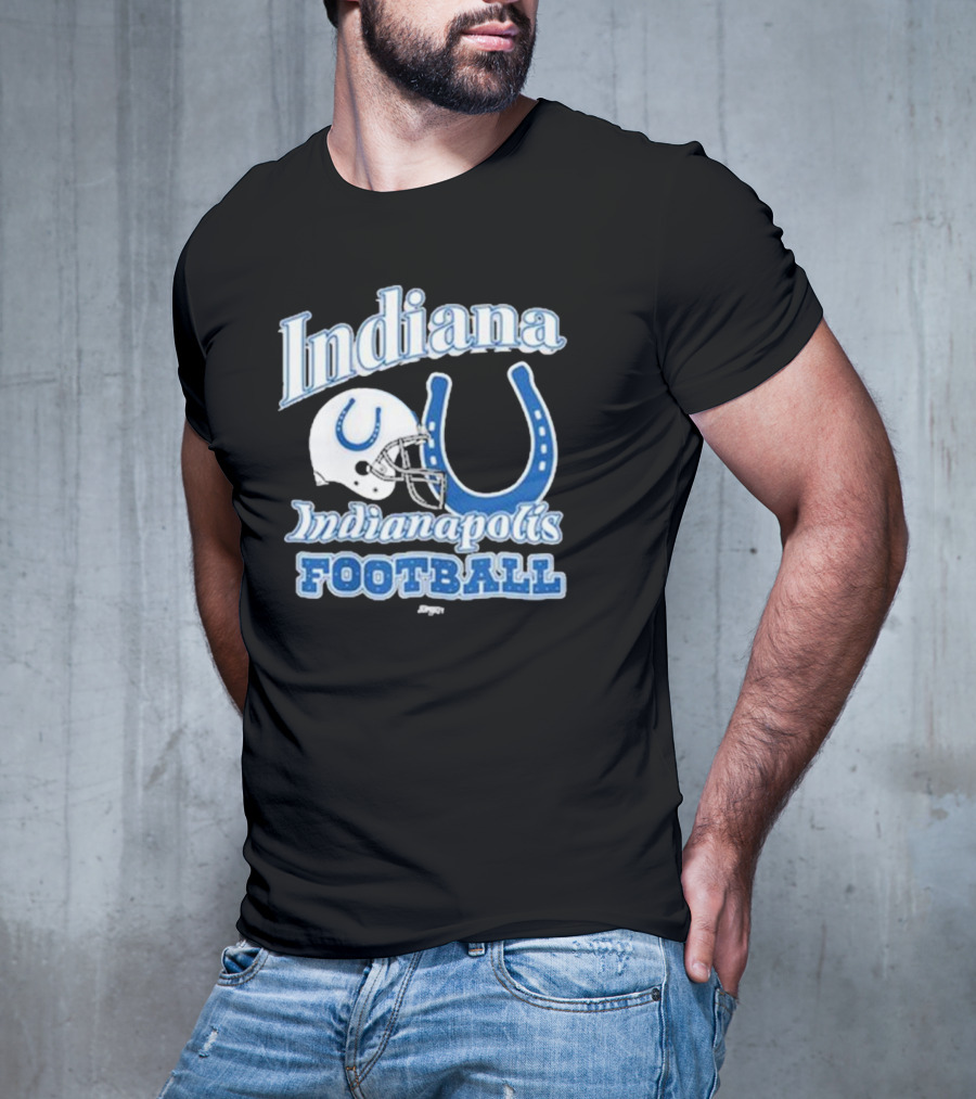 Indiana Indianapolis Colts Football Helmet Horseshoe T-Shirt