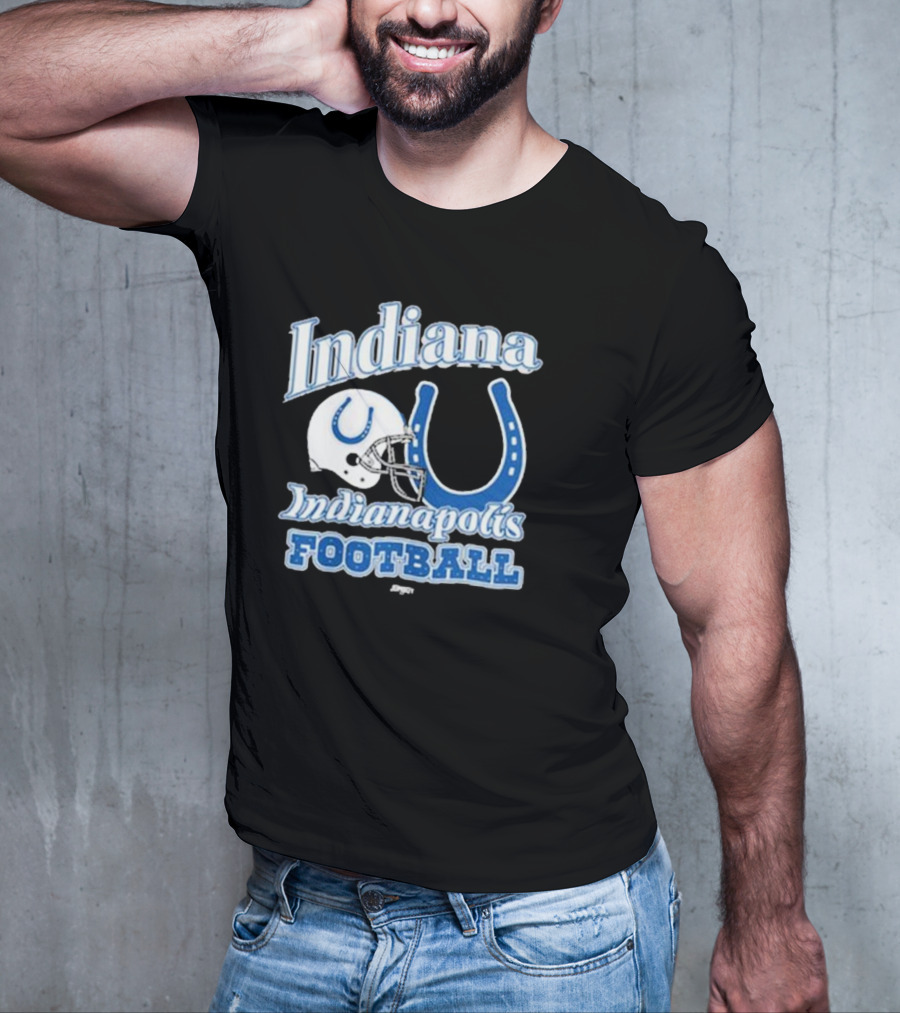 Indiana Indianapolis Colts Football Helmet Horseshoe T-Shirt