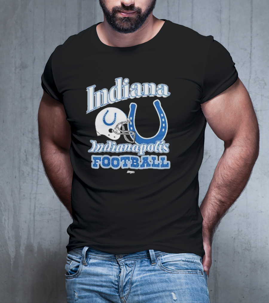Indiana Indianapolis Colts Football Helmet Horseshoe T-Shirt