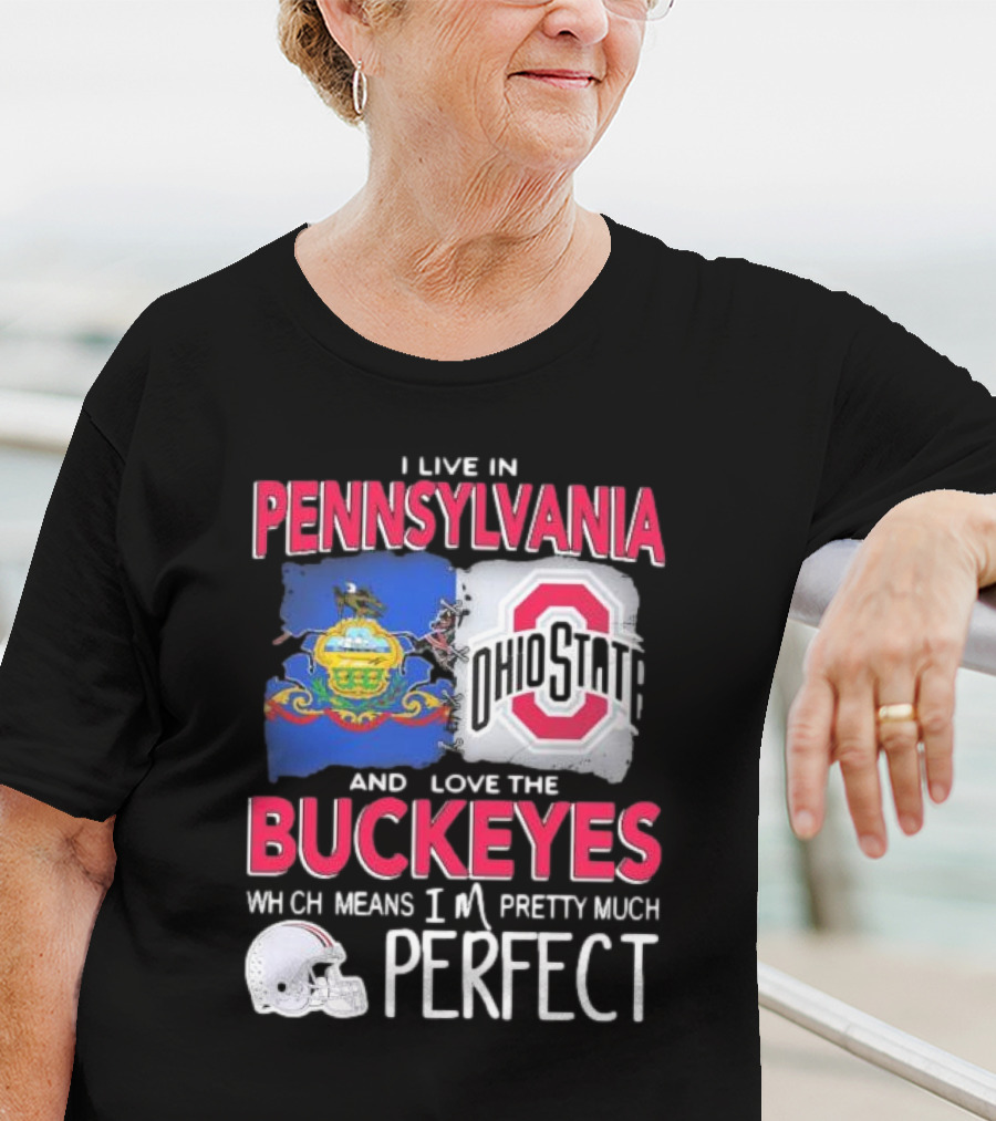 I Live In Pennsylvania Love The Ohio State Buckeyes Pretty Much Perfect T-Shirt