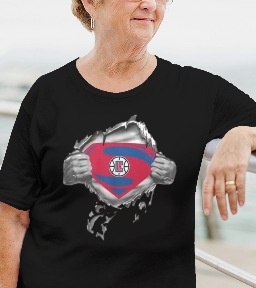 LA Clippers Superhero Emblem Reveal T-Shirt