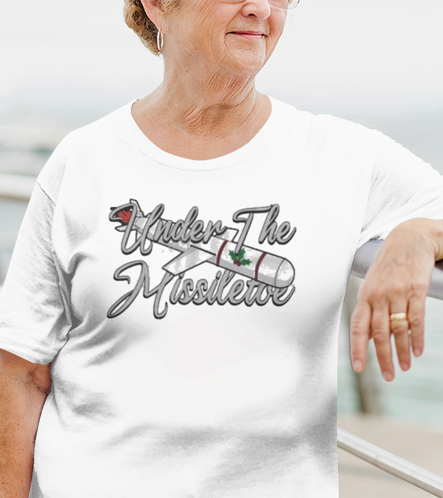 Under The Missiletoe Festive Missile With Holly T-Shirt