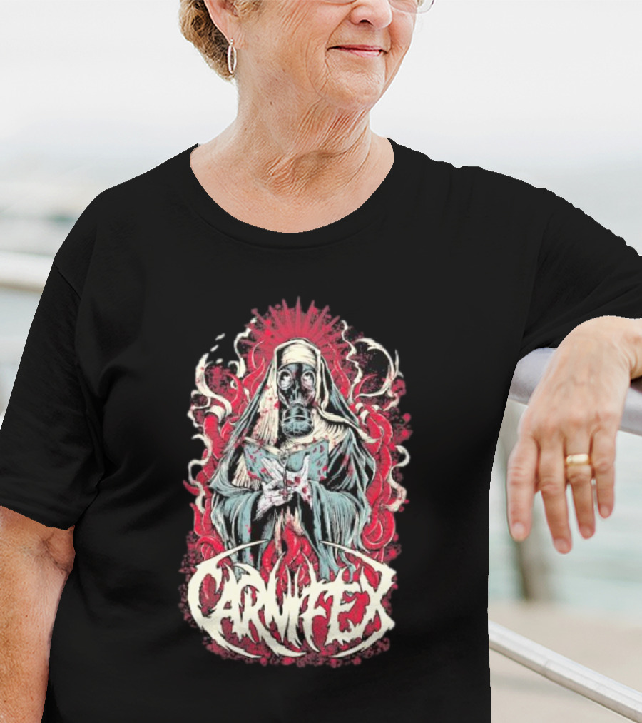 Carnifex Sister Rot Gas Mask Nun With Red Aura T-Shirt