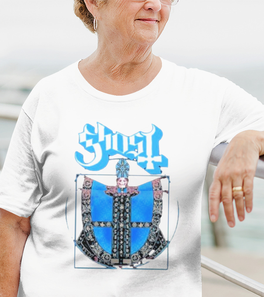Ghost Vitruvian Skeleton Pope T-Shirt