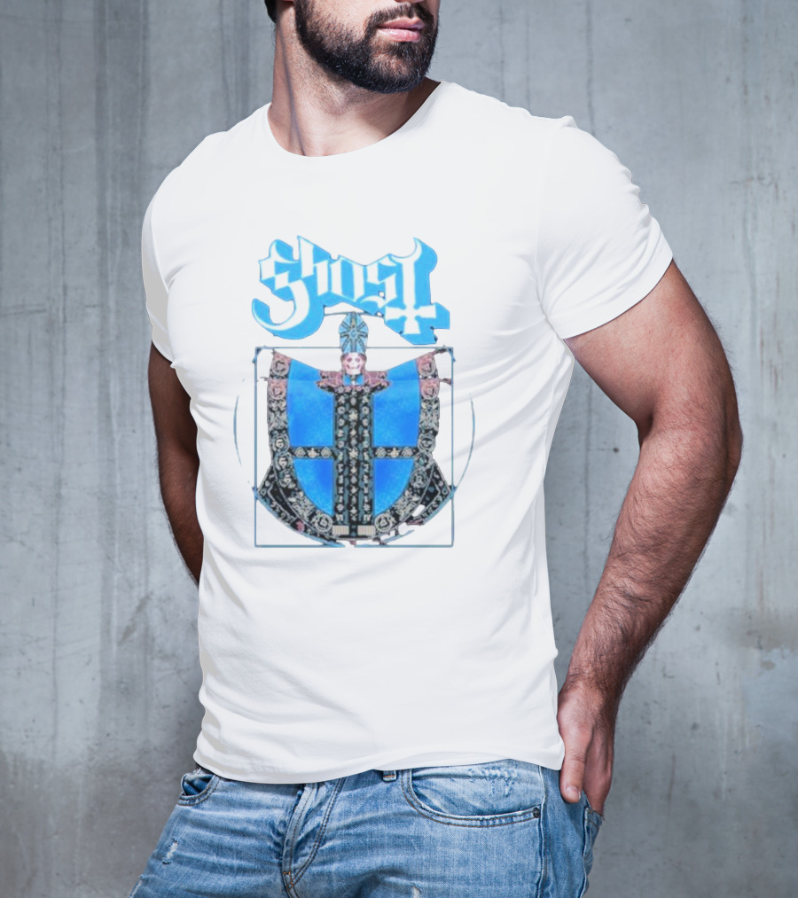 Ghost Vitruvian Skeleton Pope T-Shirt