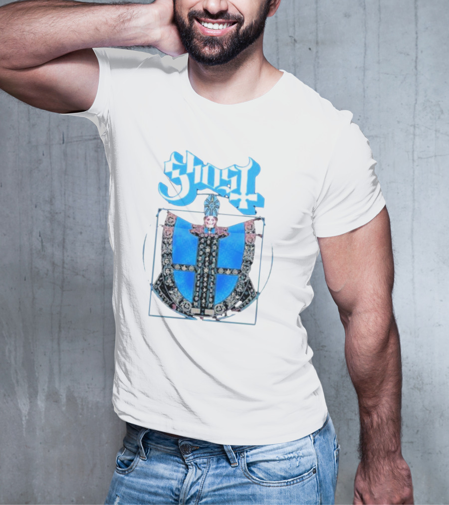 Ghost Vitruvian Skeleton Pope T-Shirt